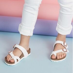 Birkenstock Mayari Women Sz 34 L4 White Birko Flor Slide Comfort Sandals
